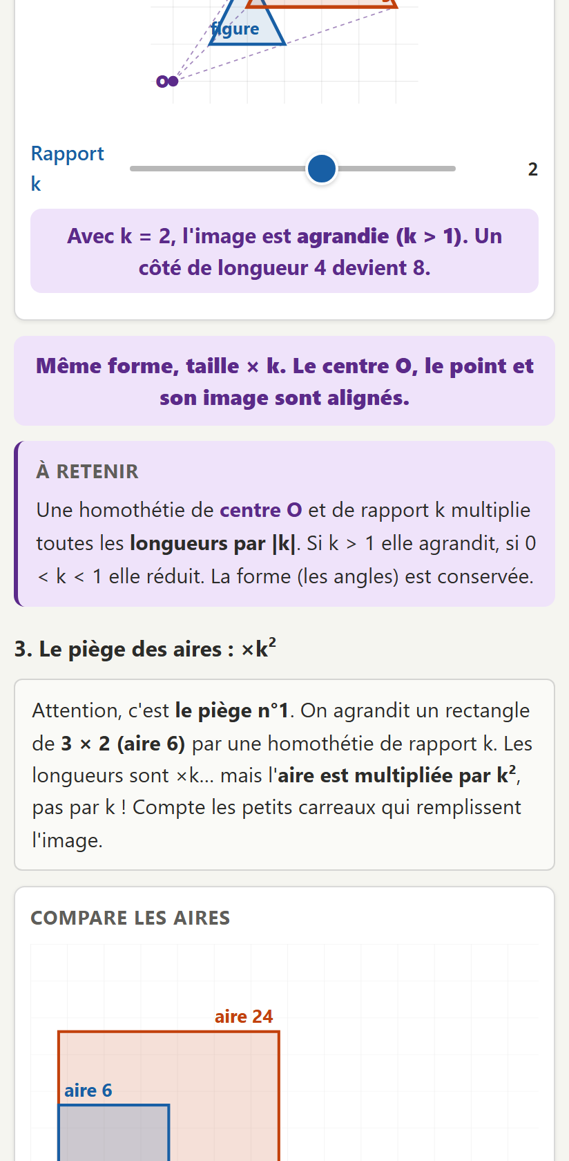 On agrandit la figure (homothétie)